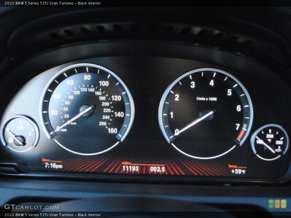 Black Interior Gauges for the 2010 BMW 5 Series 535i Gran Turismo #40932842