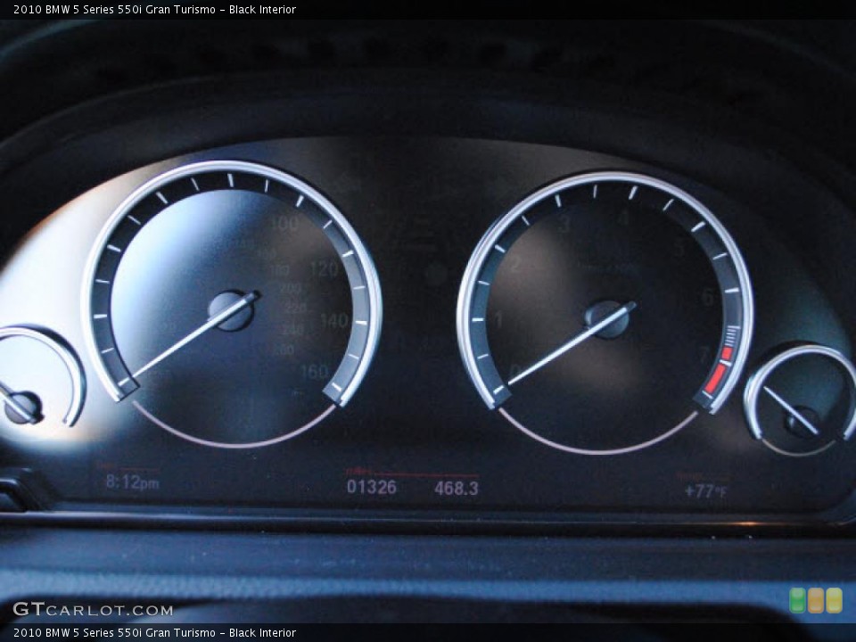 Black Interior Gauges for the 2010 BMW 5 Series 550i Gran Turismo #40933314