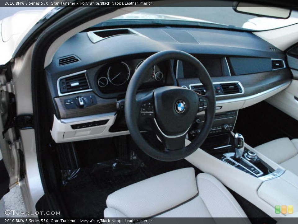 Ivory White/Black Nappa Leather Interior Prime Interior for the 2010 BMW 5 Series 550i Gran Turismo #40933610