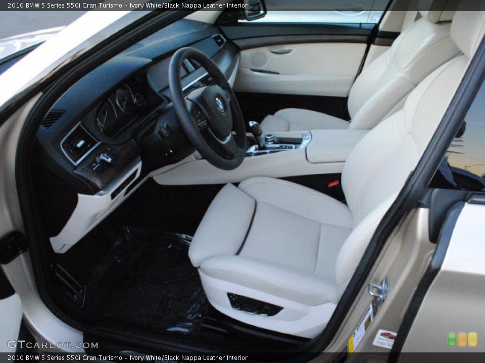 Ivory White/Black Nappa Leather Interior Photo for the 2010 BMW 5 Series 550i Gran Turismo #40933626