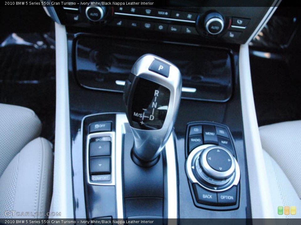 Ivory White/Black Nappa Leather Interior Transmission for the 2010 BMW 5 Series 550i Gran Turismo #40933746