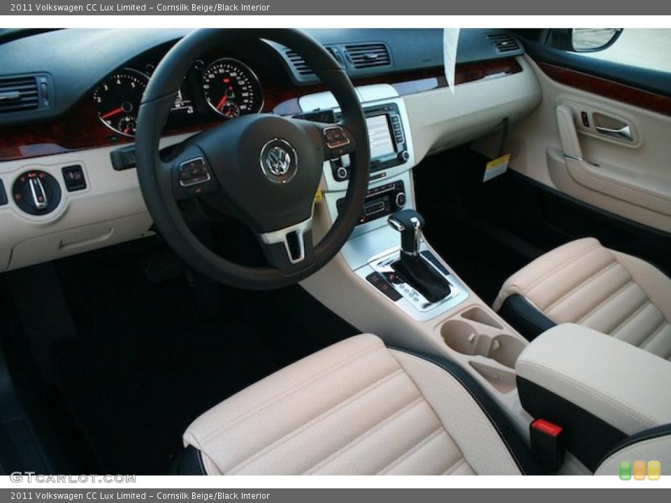 Cornsilk Beige/Black Interior Prime Interior for the 2011 Volkswagen CC Lux Limited #40937798