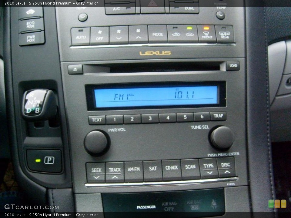 Gray Interior Controls for the 2010 Lexus HS 250h Hybrid Premium #40943234