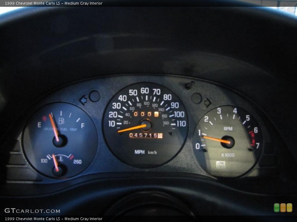 Medium Gray Interior Gauges for the 1999 Chevrolet Monte Carlo LS #40947446