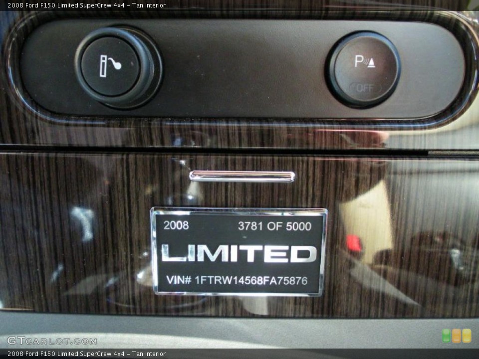 Tan Interior Marks and Logos for the 2008 Ford F150 Limited SuperCrew 4x4 #40947562