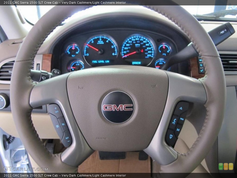 Very Dark Cashmere/Light Cashmere Interior Steering Wheel for the 2011 GMC Sierra 1500 SLT Crew Cab #40969768