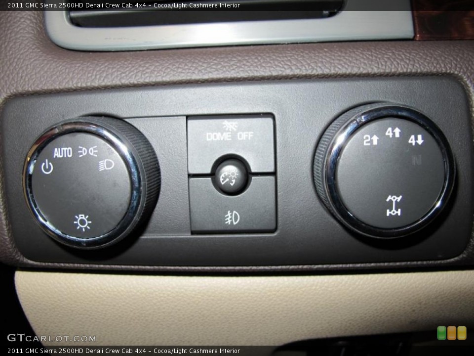 Cocoa/Light Cashmere Interior Controls for the 2011 GMC Sierra 2500HD Denali Crew Cab 4x4 #40971776