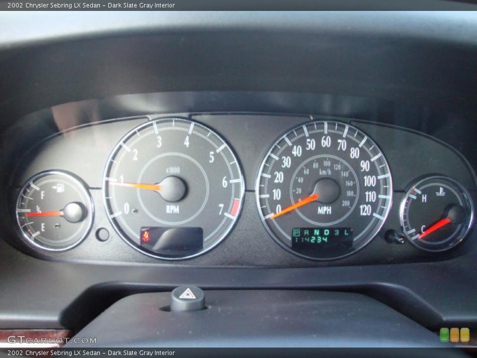Dark Slate Gray Interior Gauges for the 2002 Chrysler Sebring LX Sedan #40979773
