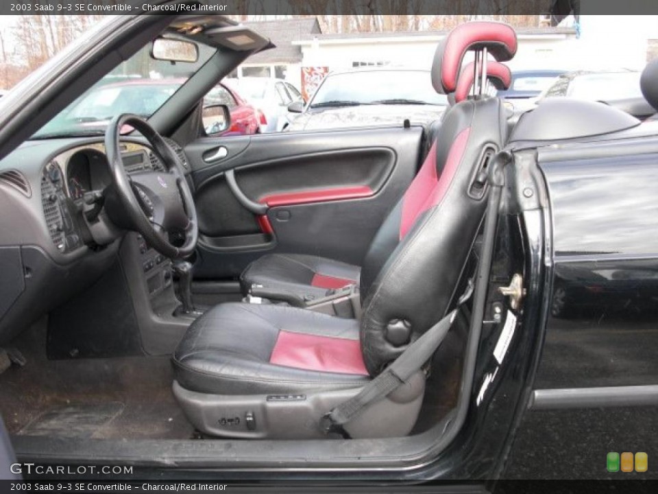 Charcoal/Red Interior Photo for the 2003 Saab 9-3 SE Convertible #40987641