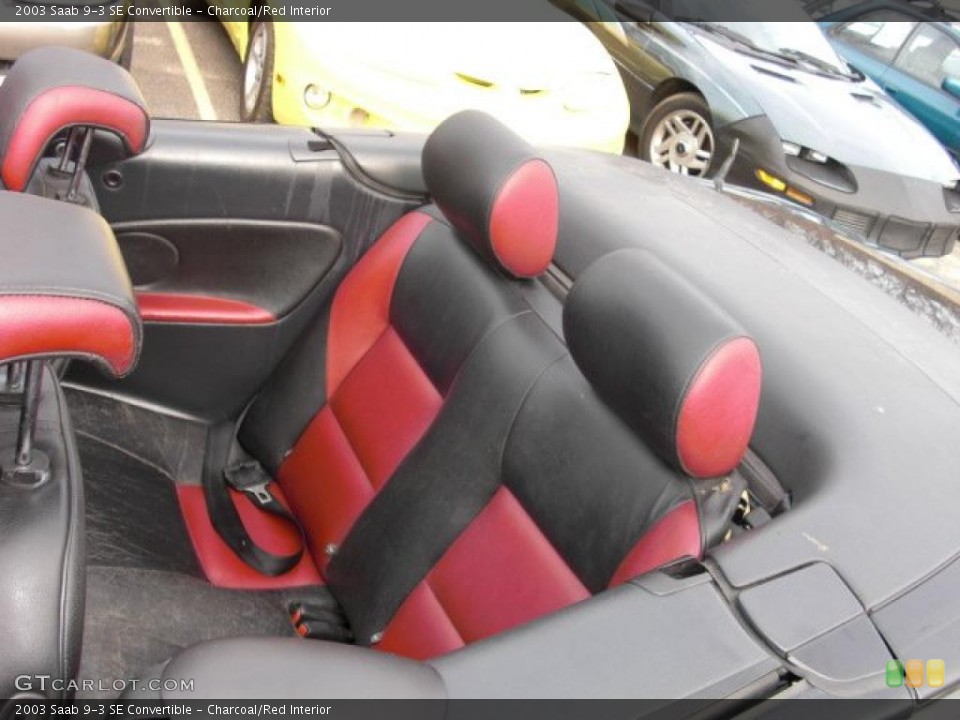 Charcoal/Red Interior Photo for the 2003 Saab 9-3 SE Convertible #40987653