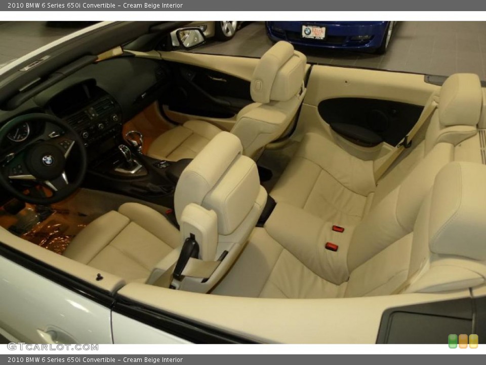 Cream Beige Interior Photo for the 2010 BMW 6 Series 650i Convertible #41004954