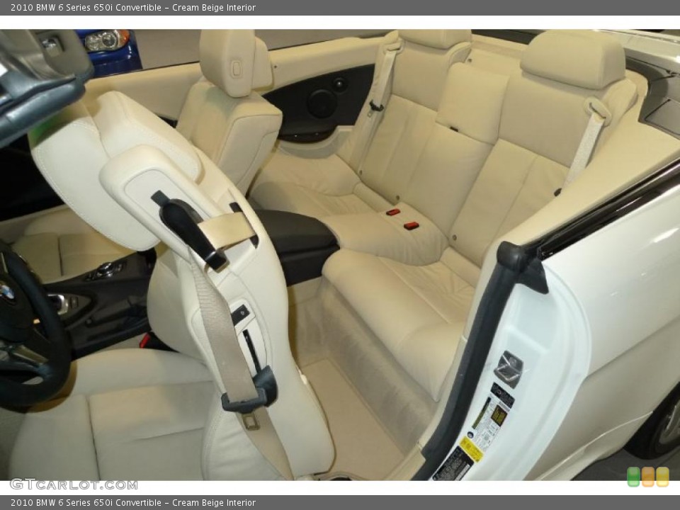 Cream Beige Interior Photo for the 2010 BMW 6 Series 650i Convertible #41005238