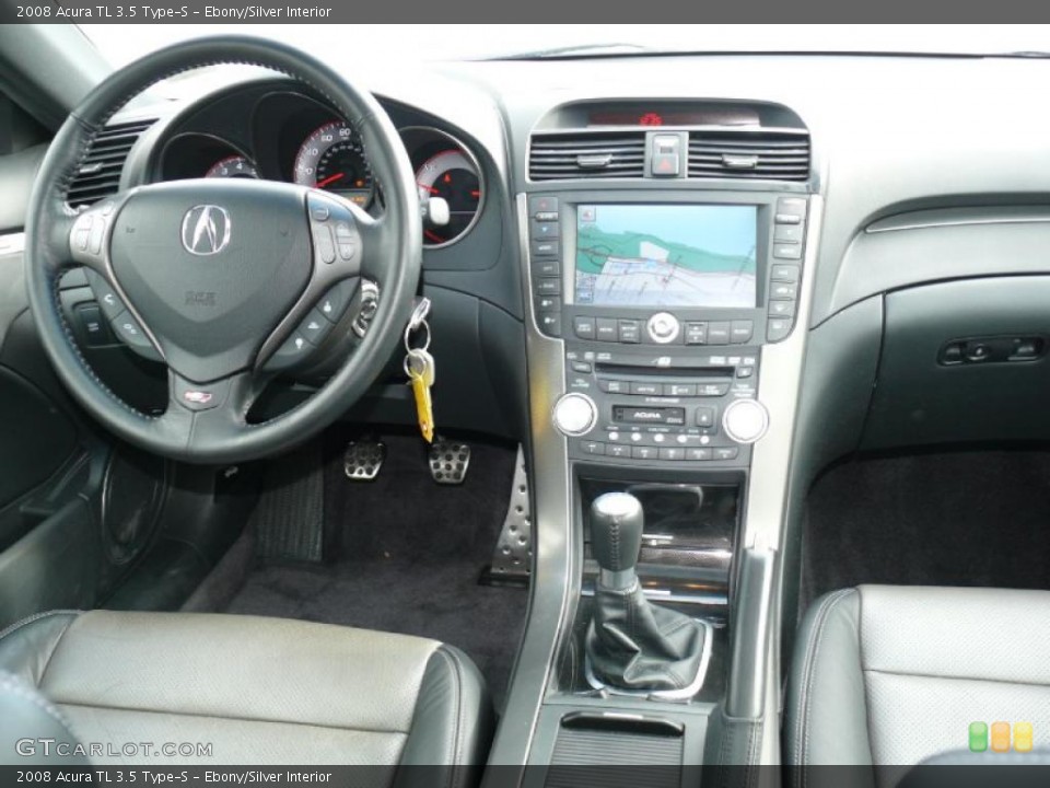 Ebony/Silver Interior Controls for the 2008 Acura TL 3.5 Type-S #41025268