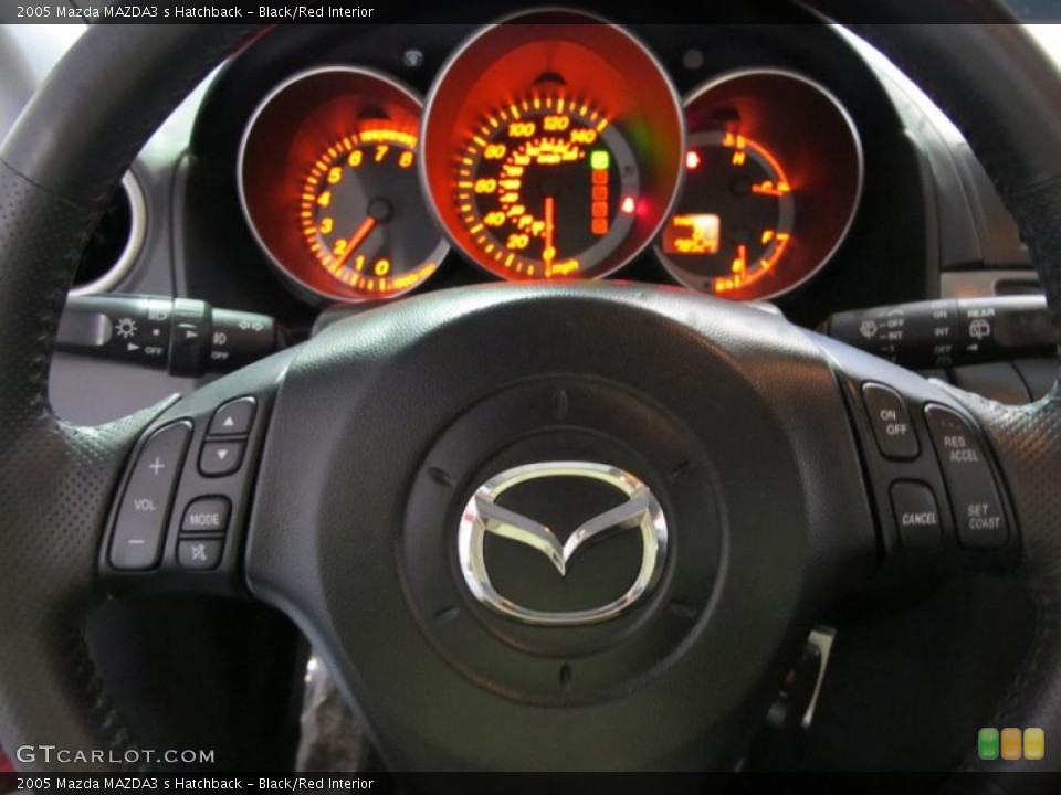 Black/Red Interior Steering Wheel for the 2005 Mazda MAZDA3 s Hatchback #41026132