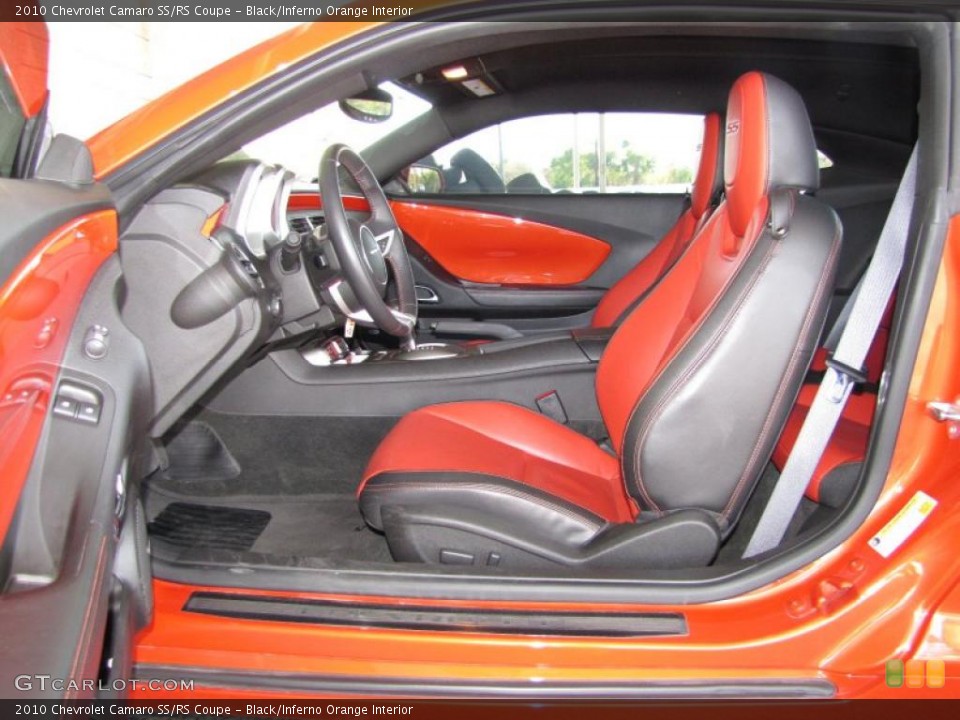 Black/Inferno Orange Interior Photo for the 2010 Chevrolet Camaro SS/RS Coupe #41028340