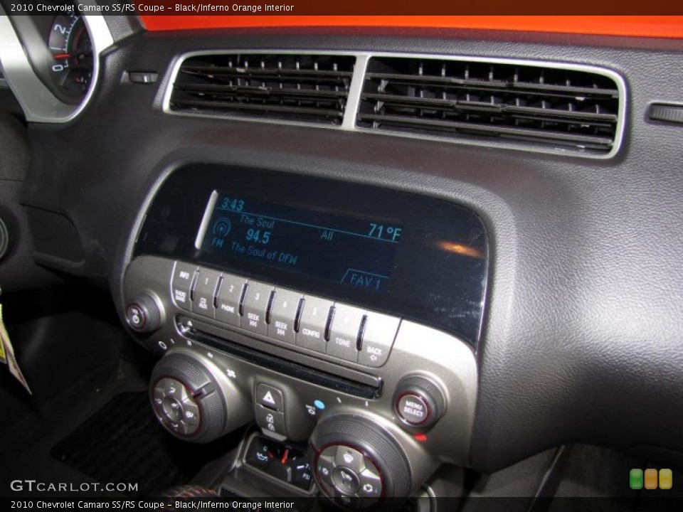 Black/Inferno Orange Interior Controls for the 2010 Chevrolet Camaro SS/RS Coupe #41028476