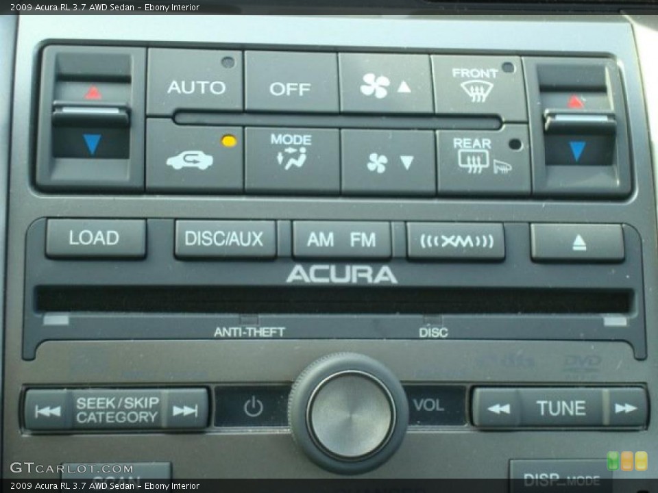 Ebony Interior Controls for the 2009 Acura RL 3.7 AWD Sedan #41031996