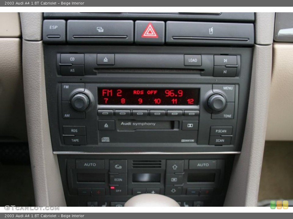 Beige Interior Controls for the 2003 Audi A4 1.8T Cabriolet #41036284