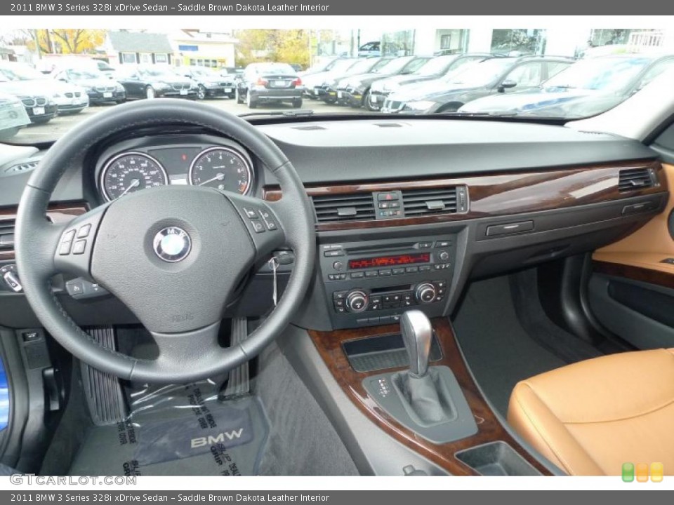 Saddle Brown Dakota Leather Interior Dashboard for the 2011 BMW 3 Series 328i xDrive Sedan #41046137