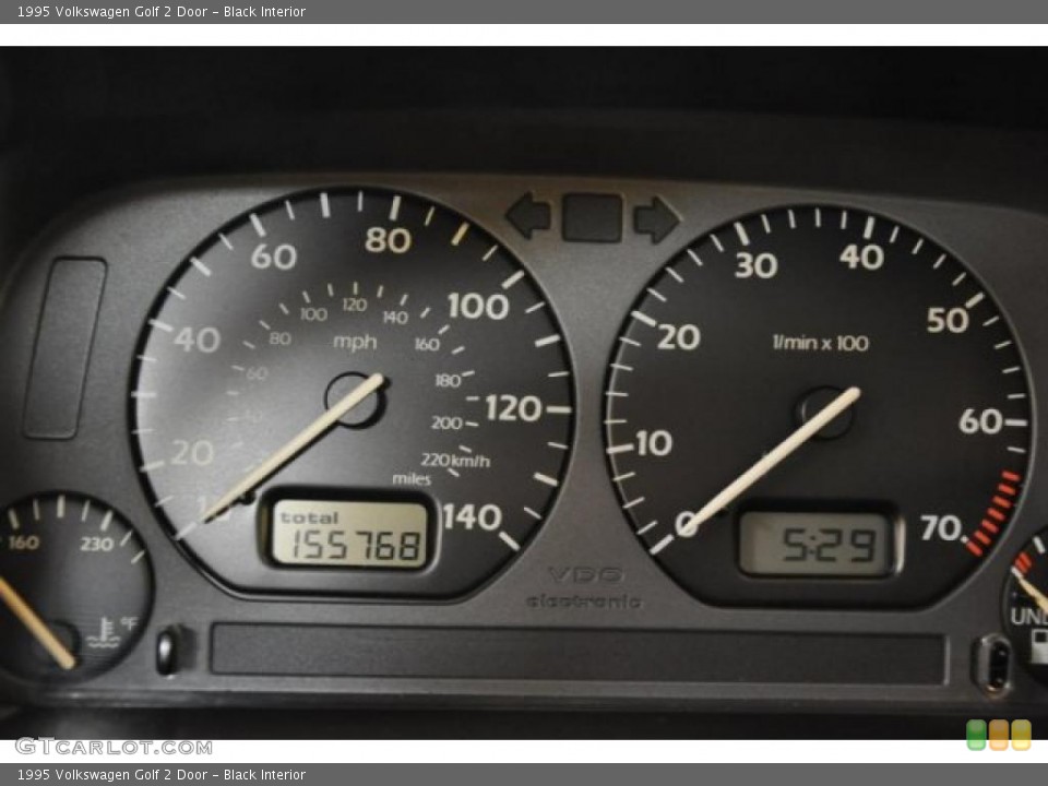 Black Interior Gauges for the 1995 Volkswagen Golf 2 Door #41052041