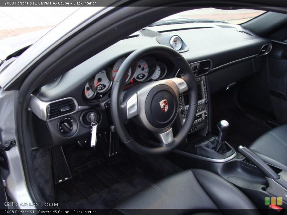 Black Interior Prime Interior for the 2008 Porsche 911 Carrera 4S Coupe #41052085