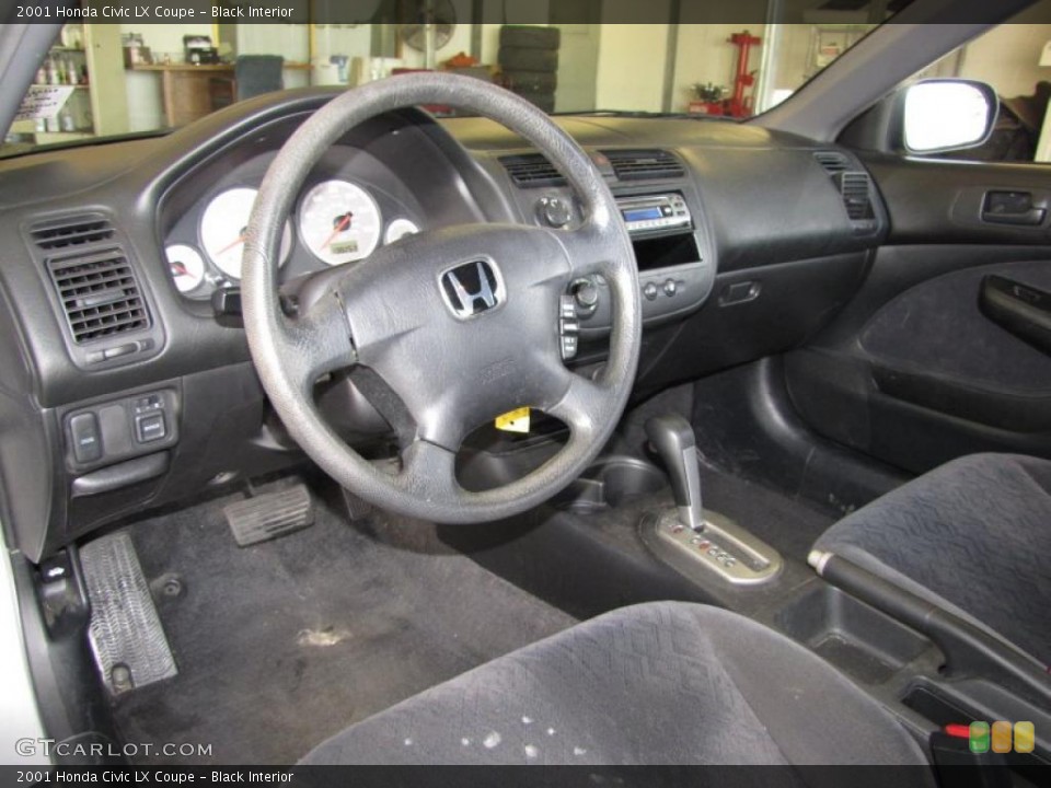 Black Interior Prime Interior for the 2001 Honda Civic LX Coupe #41056538