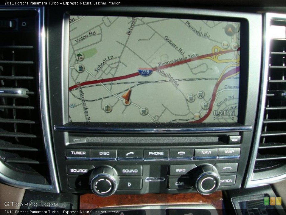 Espresso Natural Leather Interior Navigation for the 2011 Porsche Panamera Turbo #41059143