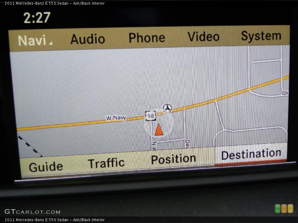 Ash/Black Interior Navigation for the 2011 Mercedes-Benz E 550 Sedan #41059399