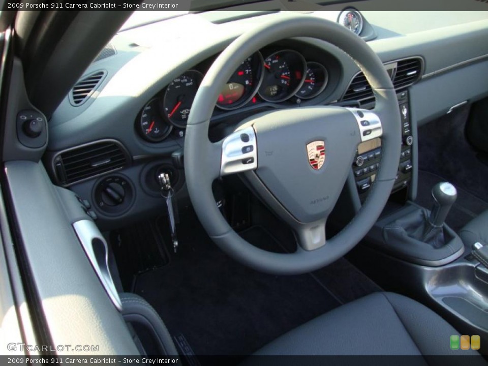 Stone Grey Interior Steering Wheel for the 2009 Porsche 911 Carrera Cabriolet #41061839