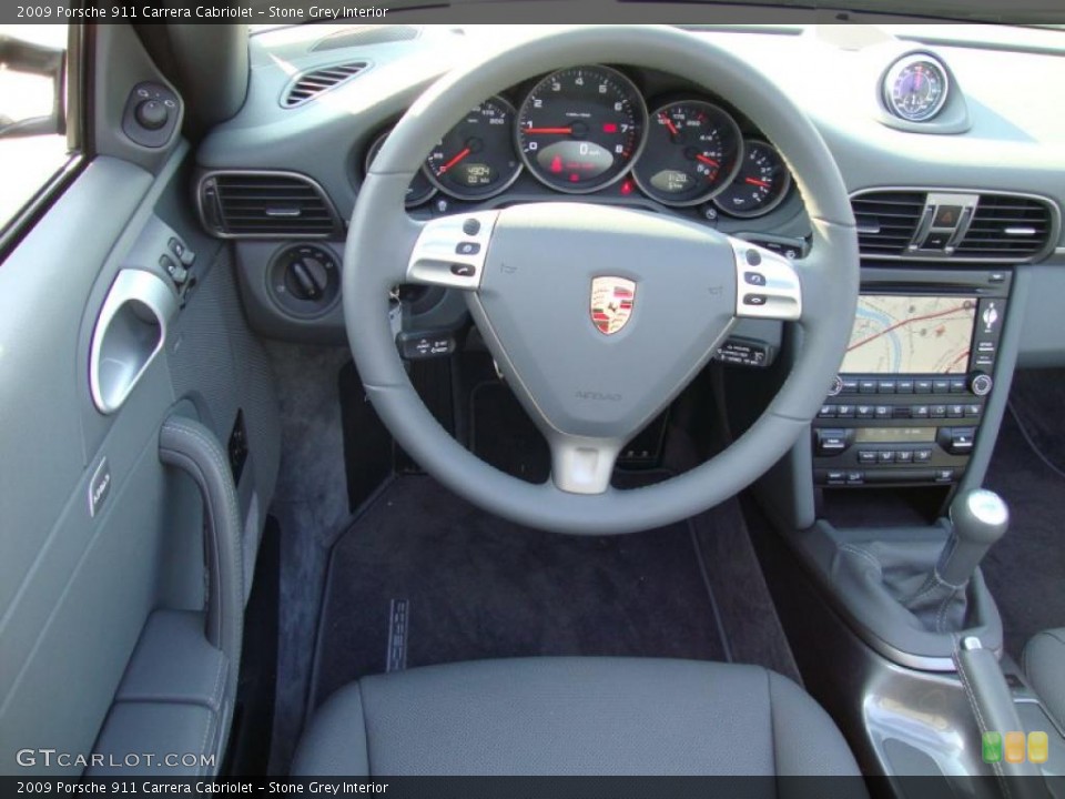 Stone Grey Interior Steering Wheel for the 2009 Porsche 911 Carrera Cabriolet #41062155