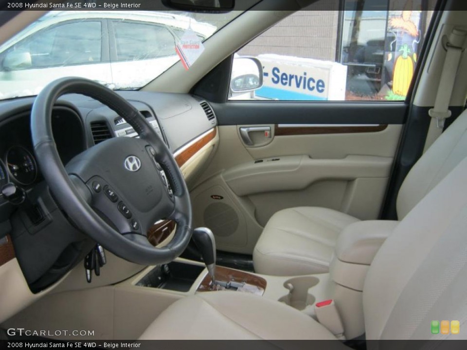 Beige Interior Photo for the 2008 Hyundai Santa Fe SE 4WD #41064171