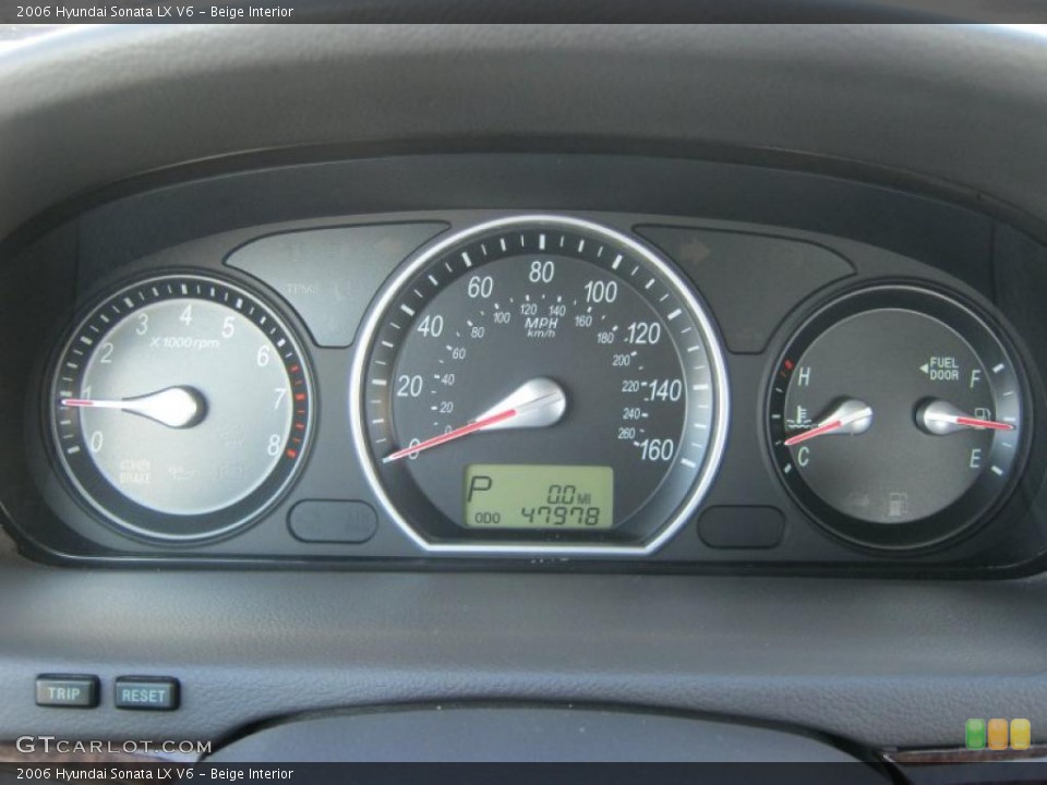 Beige Interior Gauges for the 2006 Hyundai Sonata LX V6 #41064699