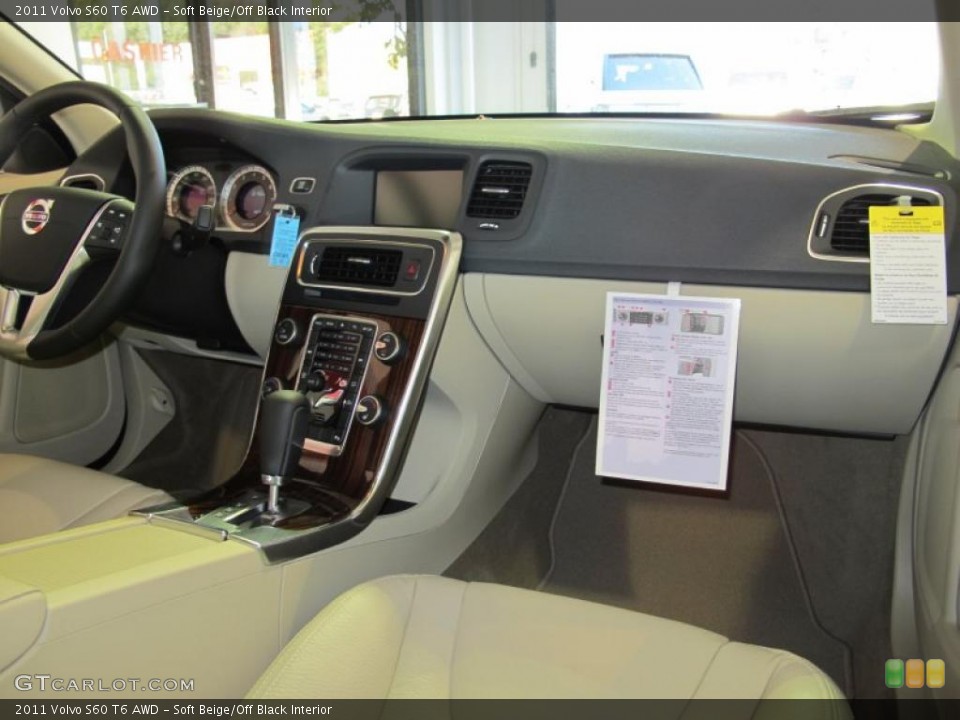 Soft Beige/Off Black Interior Dashboard for the 2011 Volvo S60 T6 AWD #41074255