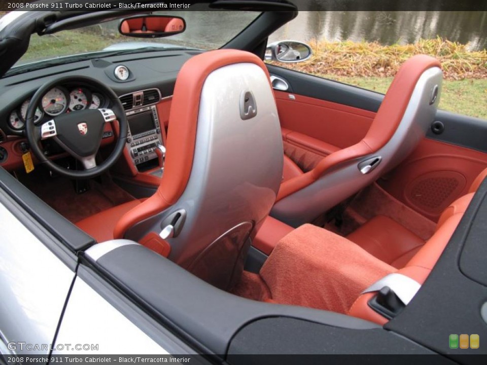 Black/Terracotta Interior Photo for the 2008 Porsche 911 Turbo Cabriolet #41074611