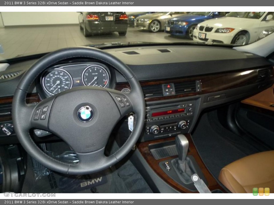 Saddle Brown Dakota Leather Interior Dashboard for the 2011 BMW 3 Series 328i xDrive Sedan #41074943