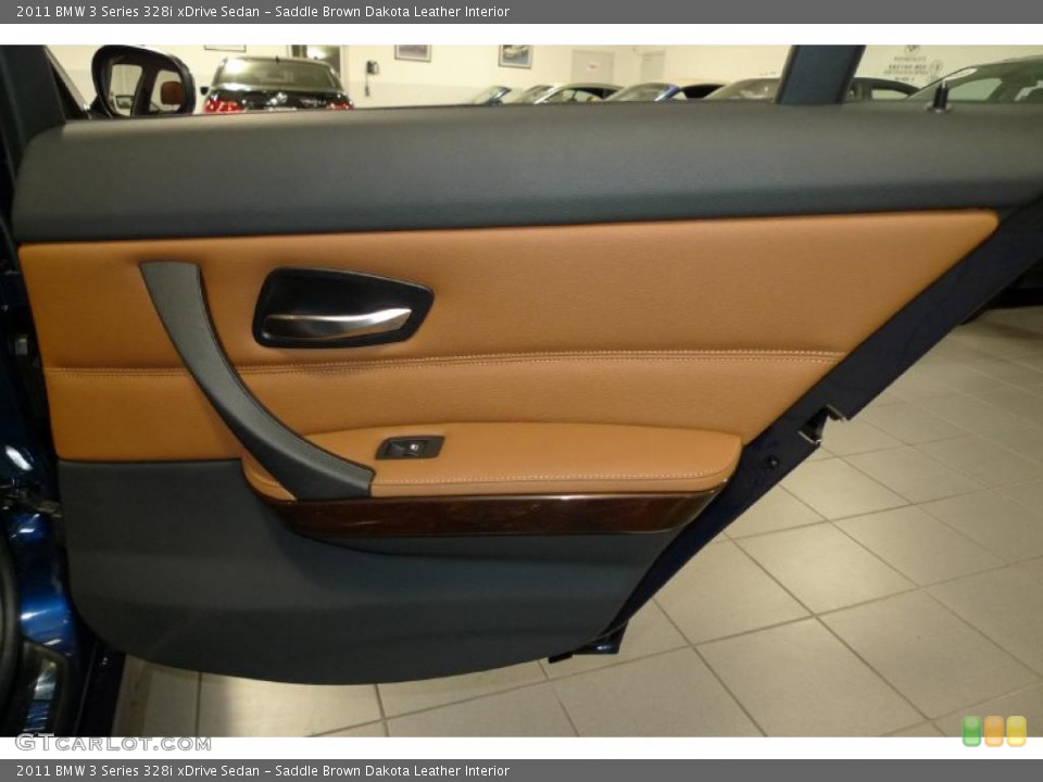 Saddle Brown Dakota Leather Interior Door Panel for the 2011 BMW 3 Series 328i xDrive Sedan #41075291