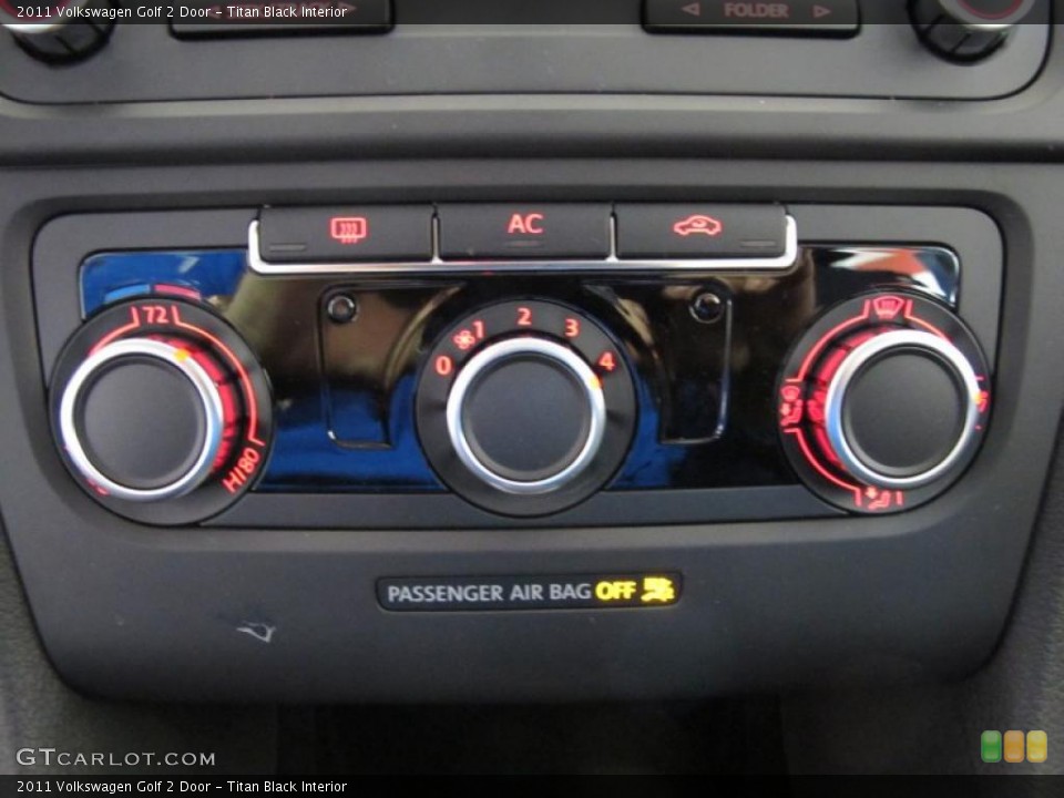 Titan Black Interior Controls for the 2011 Volkswagen Golf 2 Door #41076603