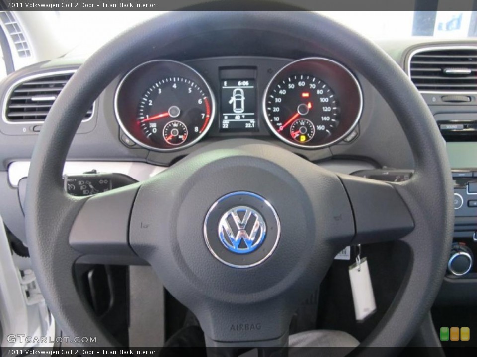Titan Black Interior Steering Wheel for the 2011 Volkswagen Golf 2 Door #41078275