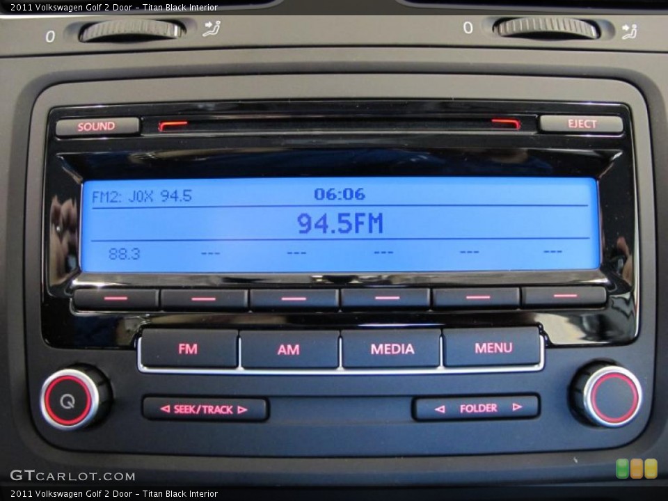 Titan Black Interior Controls for the 2011 Volkswagen Golf 2 Door #41078291