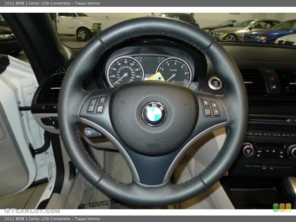 Taupe Interior Steering Wheel for the 2011 BMW 1 Series 128i Convertible #41078967