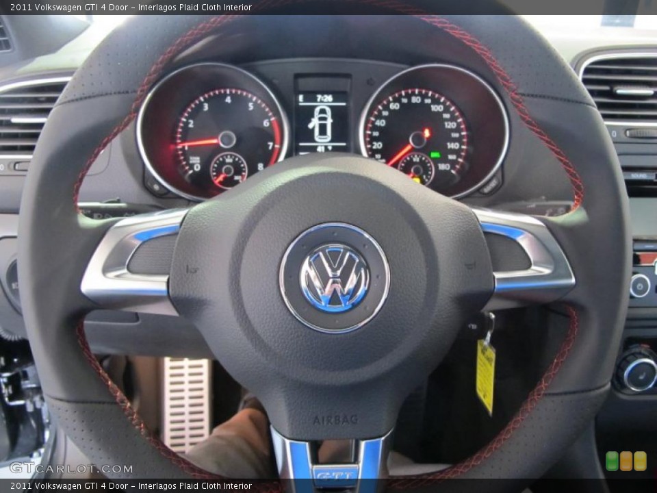 Interlagos Plaid Cloth Interior Steering Wheel for the 2011 Volkswagen GTI 4 Door #41079479
