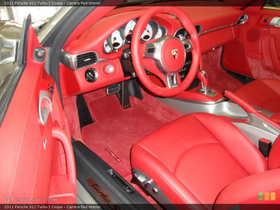 Carrera Red Interior Prime Interior for the 2011 Porsche 911 Turbo S Coupe #41082235