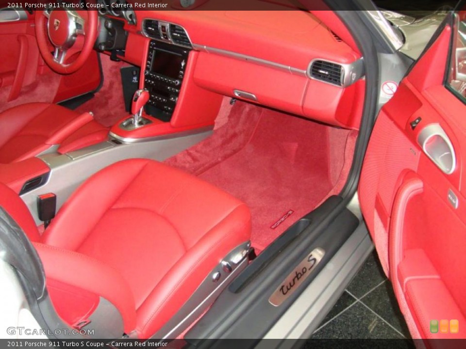 Carrera Red Interior Dashboard for the 2011 Porsche 911 Turbo S Coupe #41082311