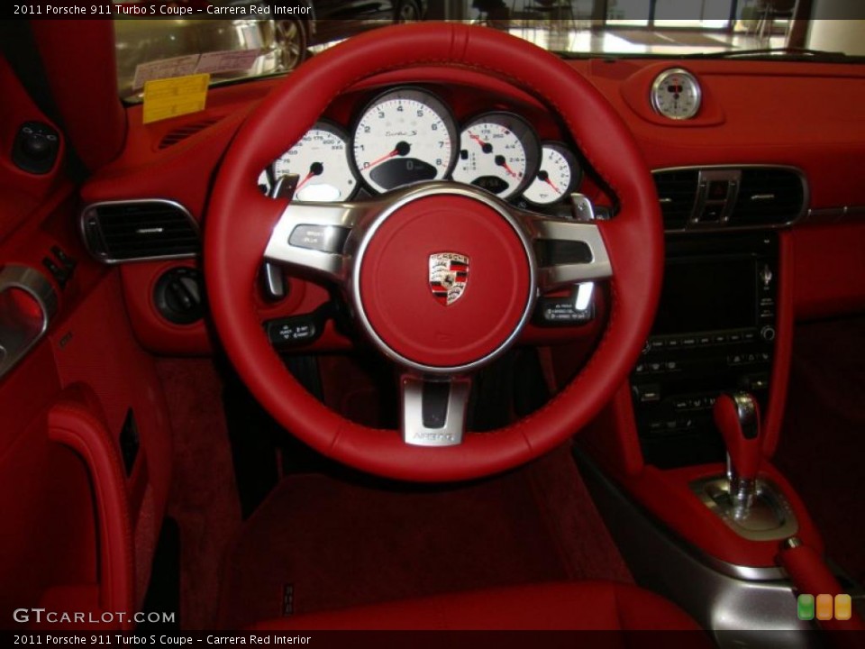 Carrera Red Interior Steering Wheel for the 2011 Porsche 911 Turbo S Coupe #41082467