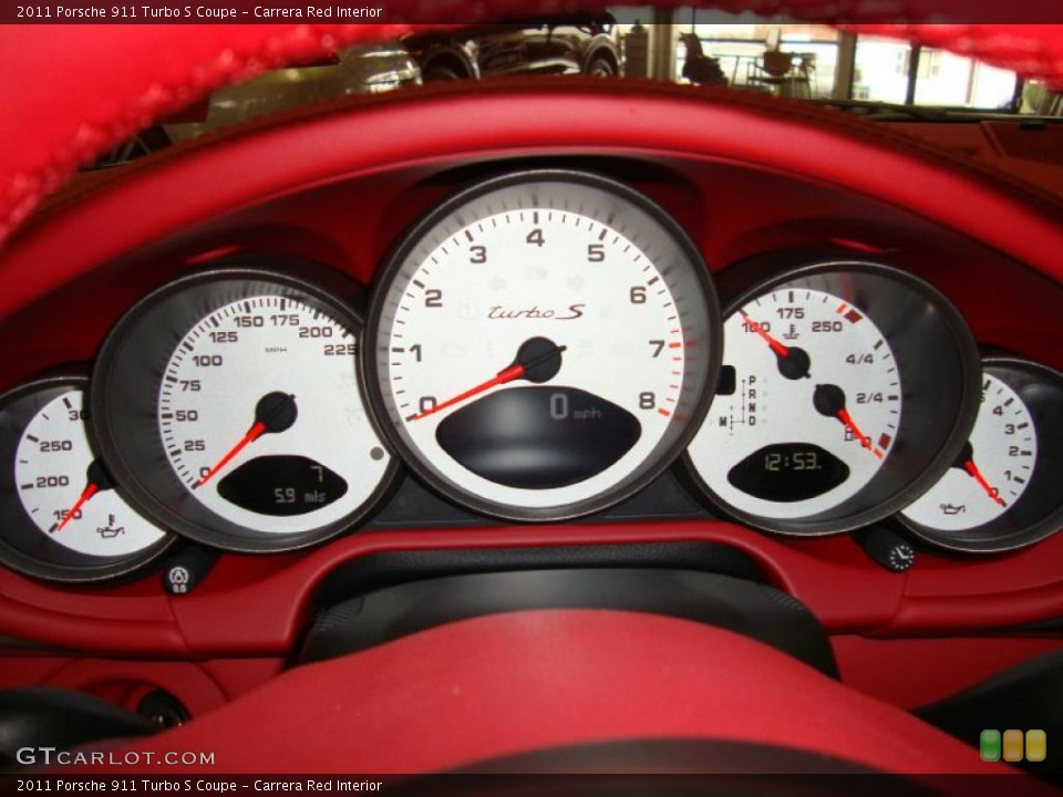 Carrera Red Interior Gauges for the 2011 Porsche 911 Turbo S Coupe #41082476