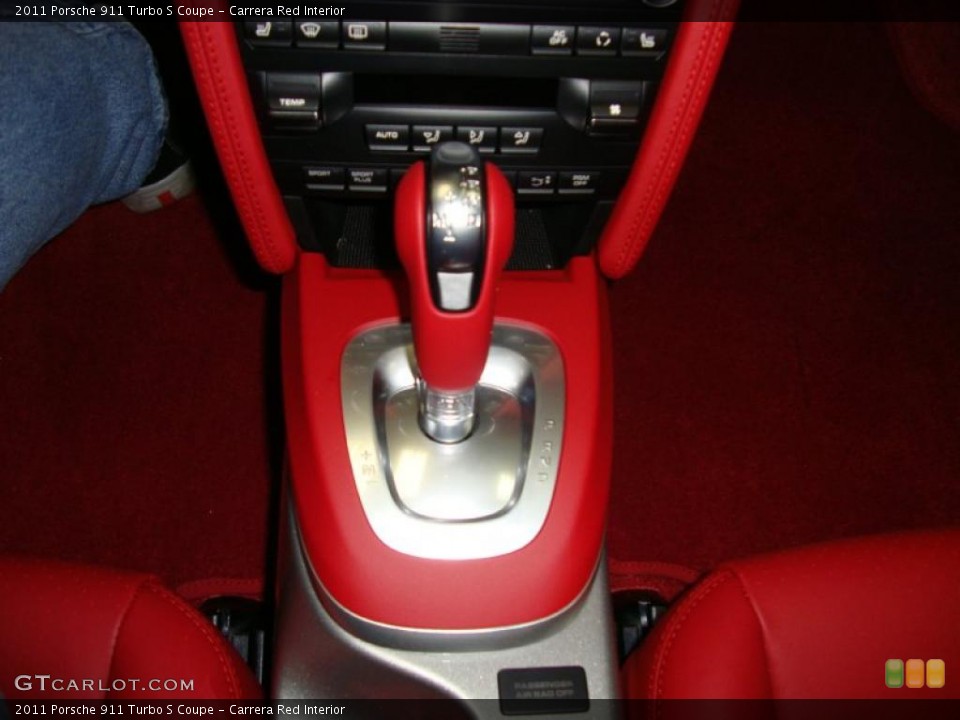 Carrera Red Interior Transmission for the 2011 Porsche 911 Turbo S Coupe #41082519