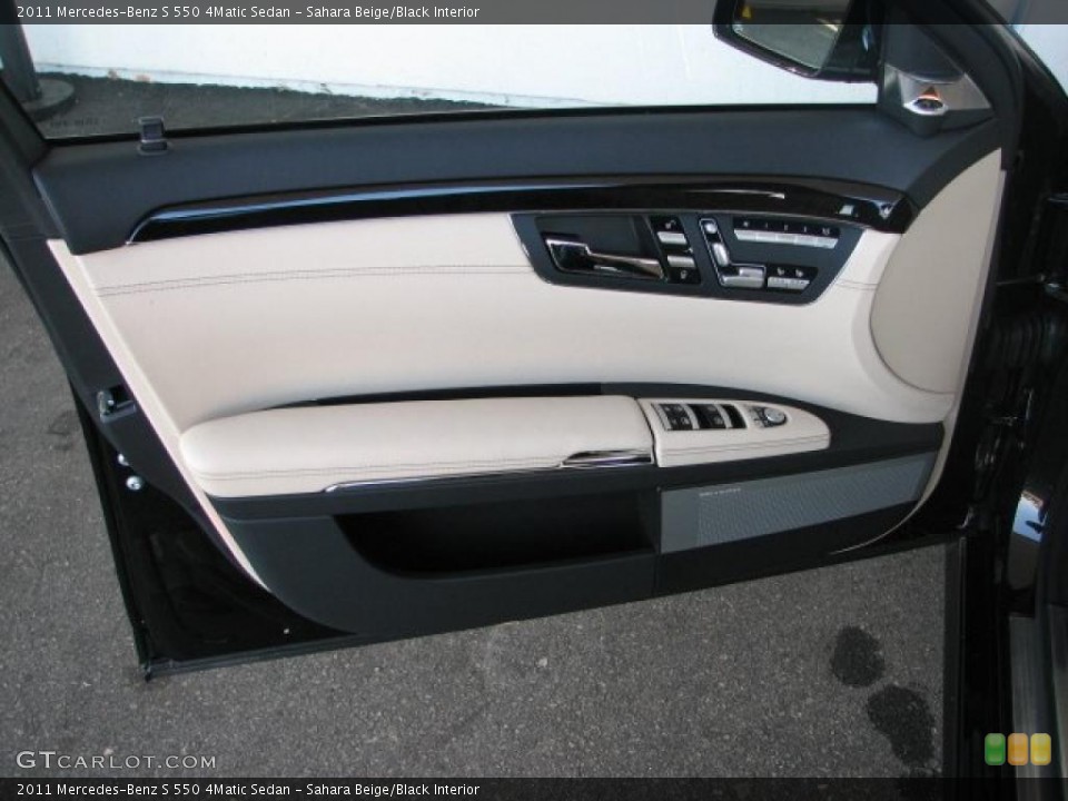 Sahara Beige/Black Interior Door Panel for the 2011 Mercedes-Benz S 550 4Matic Sedan #41083255