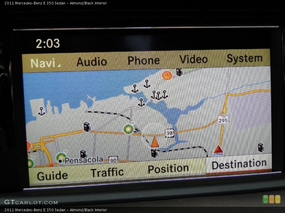 Almond/Black Interior Navigation for the 2011 Mercedes-Benz E 350 Sedan #41109598