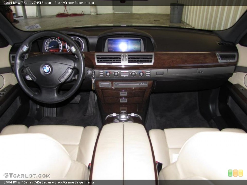 Black/Creme Beige Interior Prime Interior for the 2004 BMW 7 Series 745i Sedan #41116387