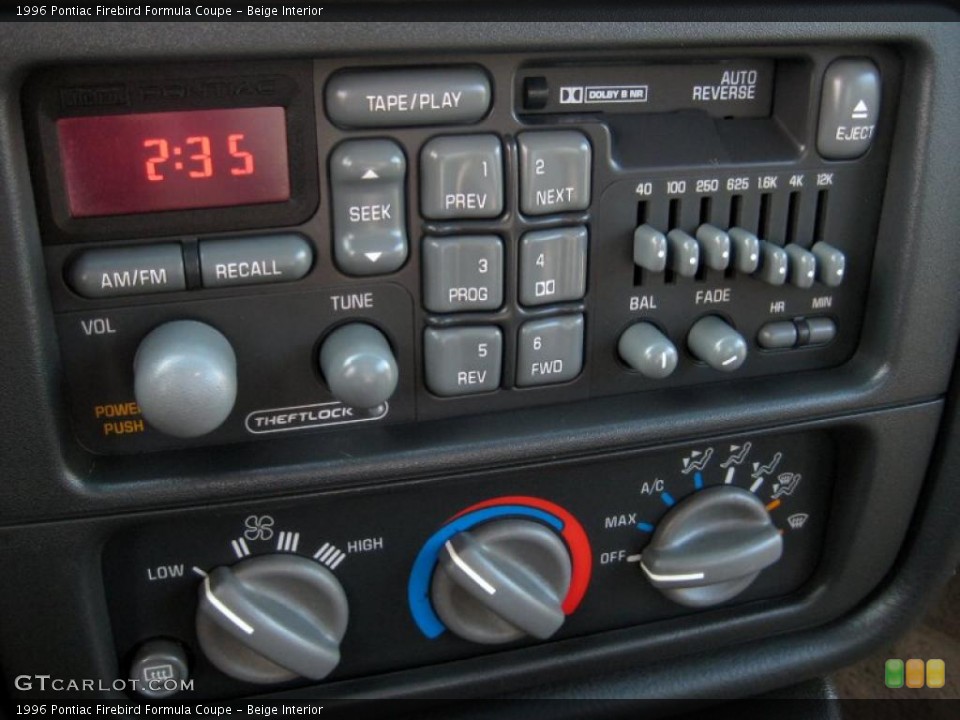 Beige Interior Controls for the 1996 Pontiac Firebird Formula Coupe #41126411